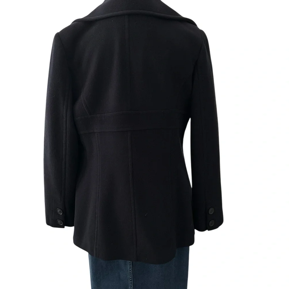 DKNY Vintage Prussian (Navy) Blue Wool Nylon Cashmere Fully Lined Peacoat Size 8